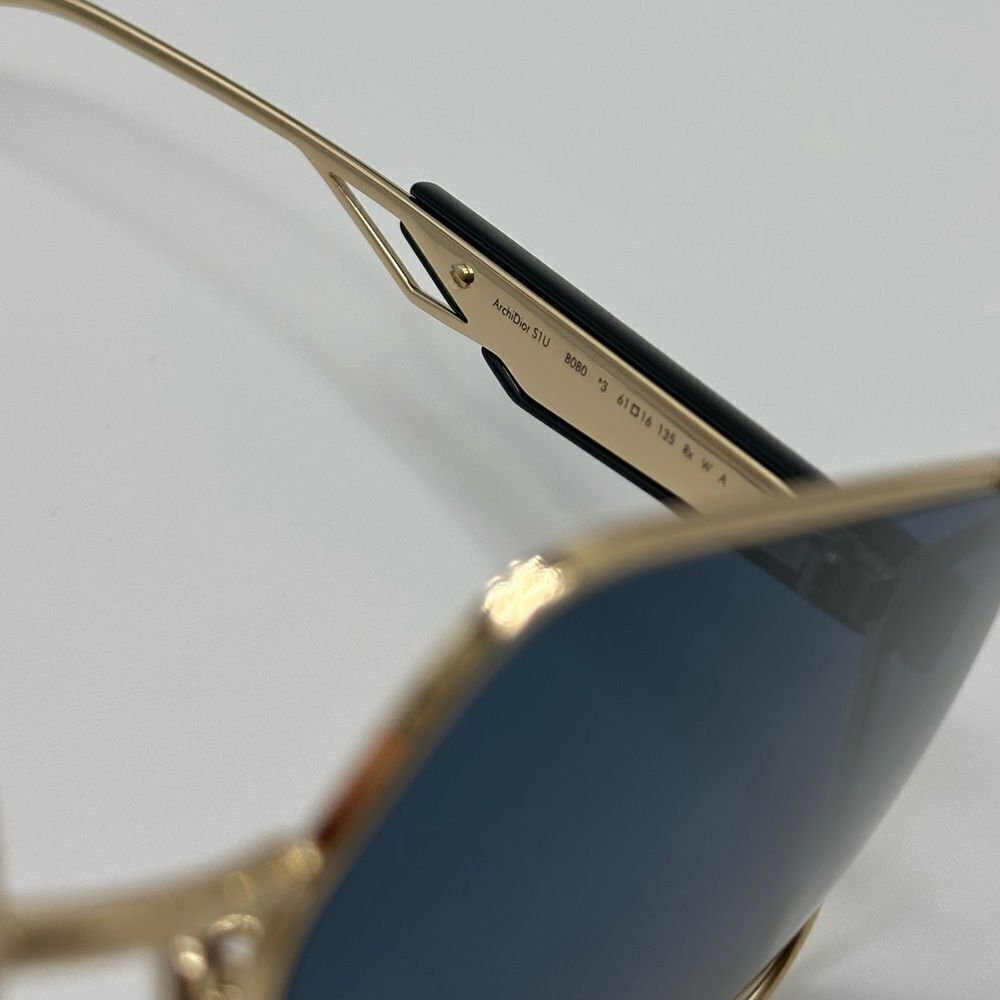 NEW Dior Sunglasses Archidior S1U Shiny Gold Blue Women - Picture 10 of 13